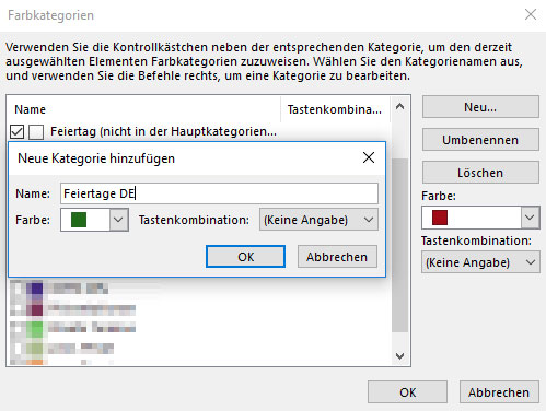 Die neue Kategorie hinzufügen und kennzeichnen
