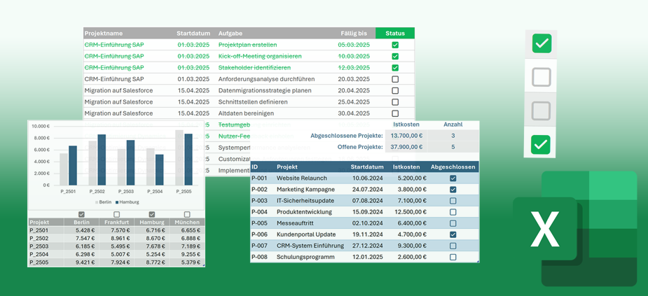 Die neuen Kontrollkästchen in Excel 365 clever nutzen
