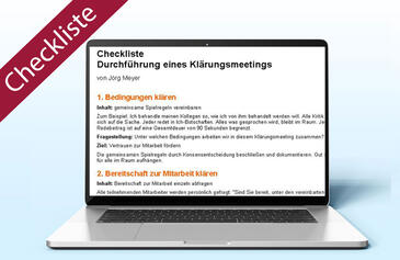 Klärungsmeeting zur Konfliktlösung | Checkliste Word