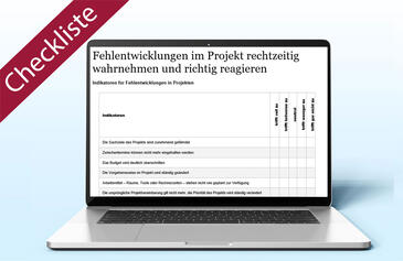 Fehlentwicklungen in Projekten | Checkliste Word