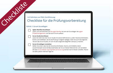 Checkliste für die Prüfungsvorbereitung PSM 1